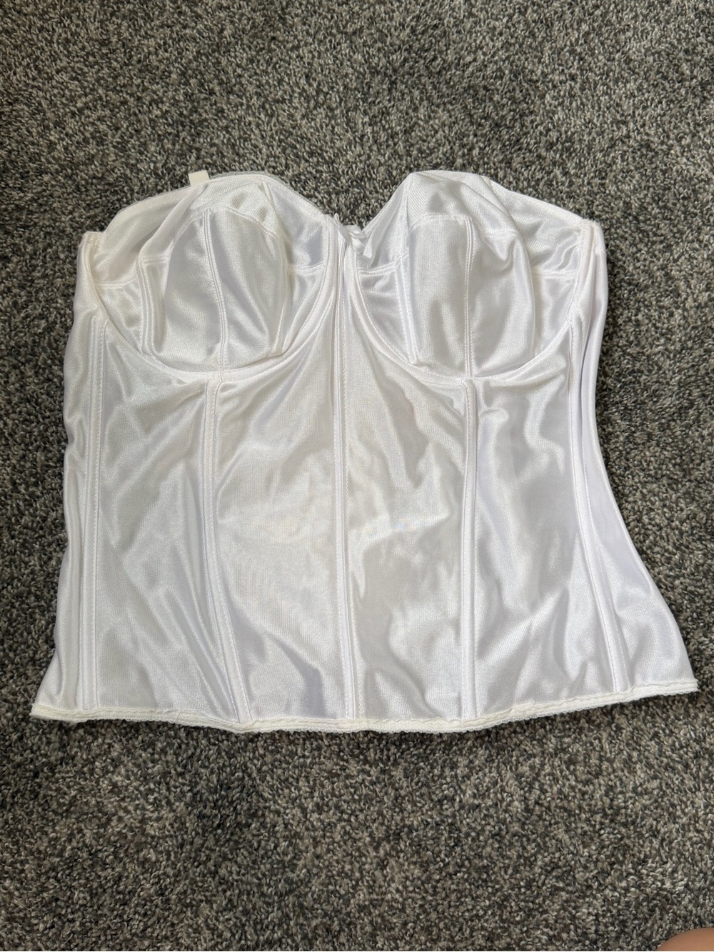 Strapless White Satin Bustier Corset Top